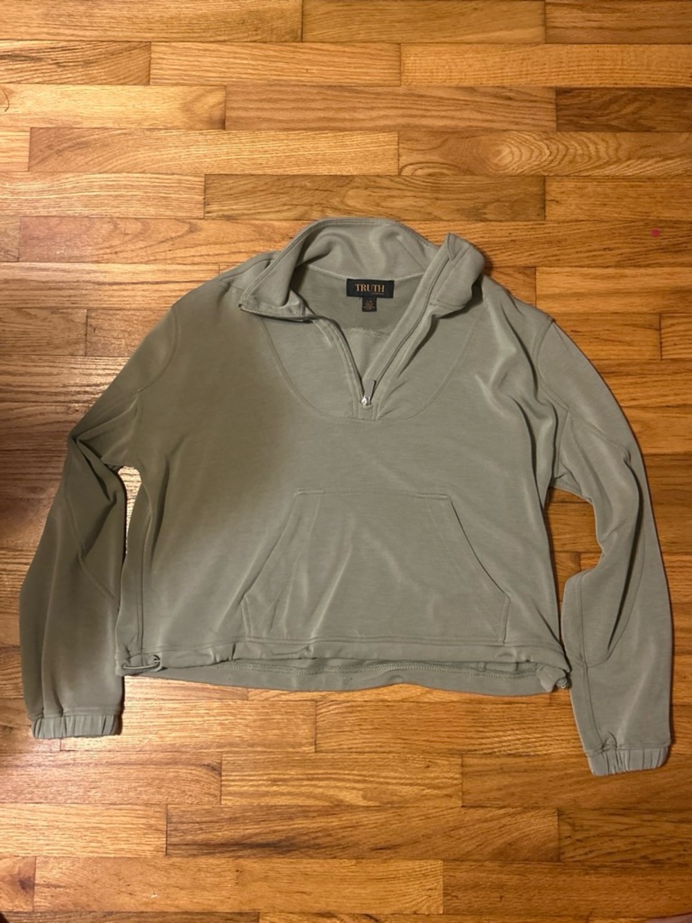 Truth Olive Green Half-Zip Pullover Hoodie